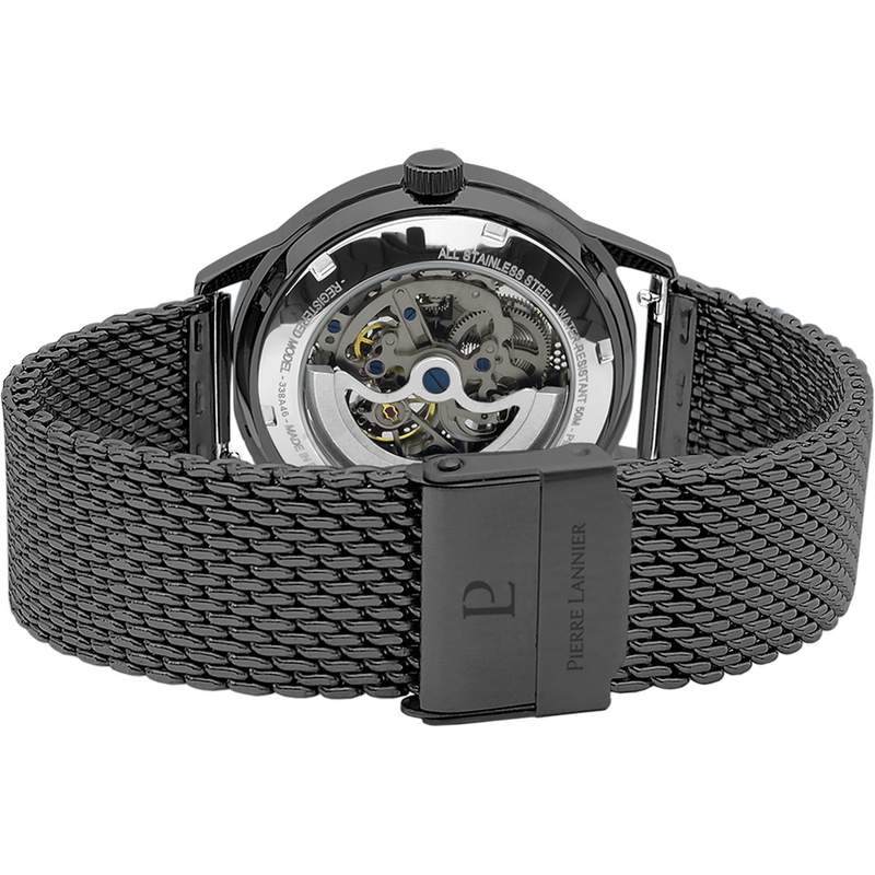 Montre PIERRE LANNIER Paddock homme automatique bracelet acier noir - vue 3