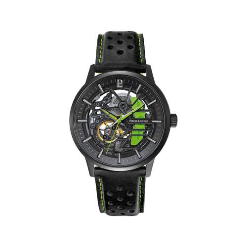 Montre PIERRE LANNIER Paddock homme automatique bracelet cuir noir