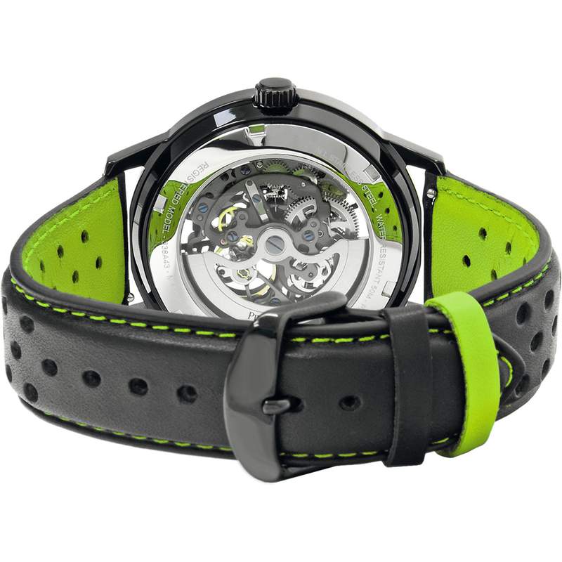 Montre PIERRE LANNIER Paddock homme automatique bracelet cuir noir - vue 3