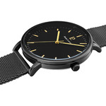 Coffret Montre PIERRE LANNIER Essential homme acier noir et bracelet cuir brun - vue 2