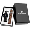 Montre PIERRE LANNIER Essential homme bracelet cuir brun - vue VD1
