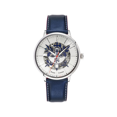 Montre PIERRE LANNIER Élysée homme automatique, bracelet cuir bleu