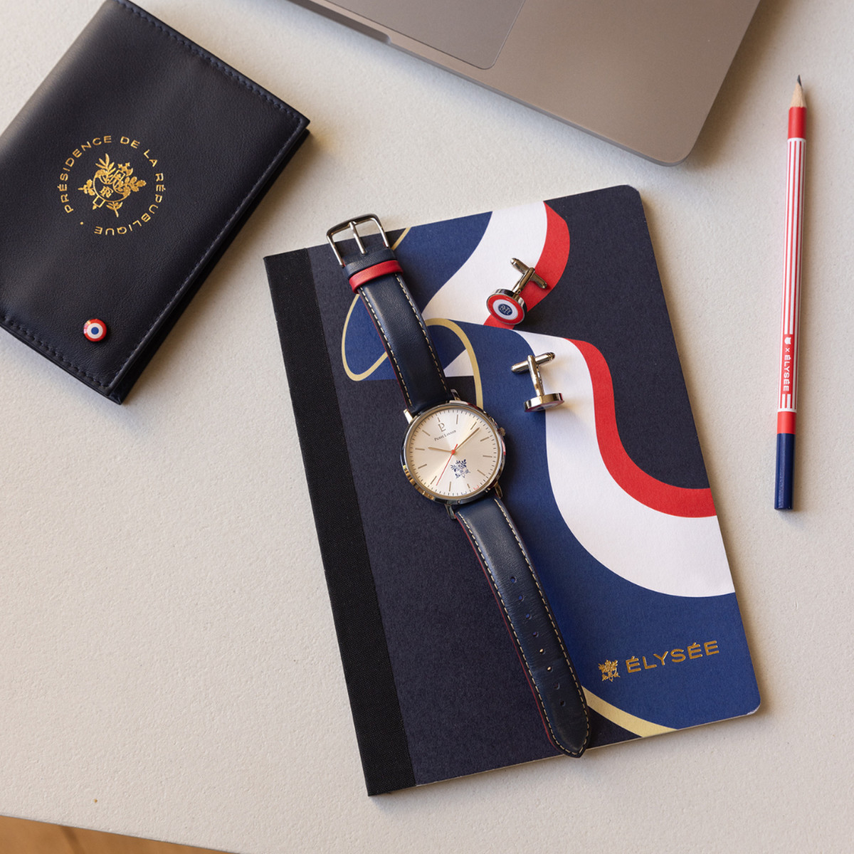 Montre PIERRE LANNIER Élysée homme automatique, bracelet cuir bleu - vue D2