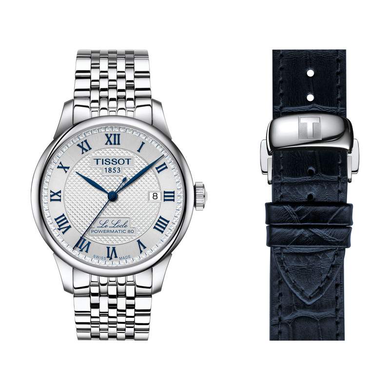Montre TISSOT T-CLASSIC LE LOCLE 20TH ANNIVERSARY POWERMATIC 80 homme automatique, cadran gris bracelet acier inoxydable - vue 1