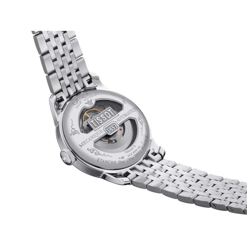 Montre TISSOT T-CLASSIC LE LOCLE 20TH ANNIVERSARY POWERMATIC 80 homme automatique, cadran gris bracelet acier inoxydable - vue D2