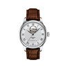Montre TISSOT LE LOCLE POWERMATIC 80 OPEN HEART homme automatique cadran gris bracelet cuir synthétique brun - vue V1