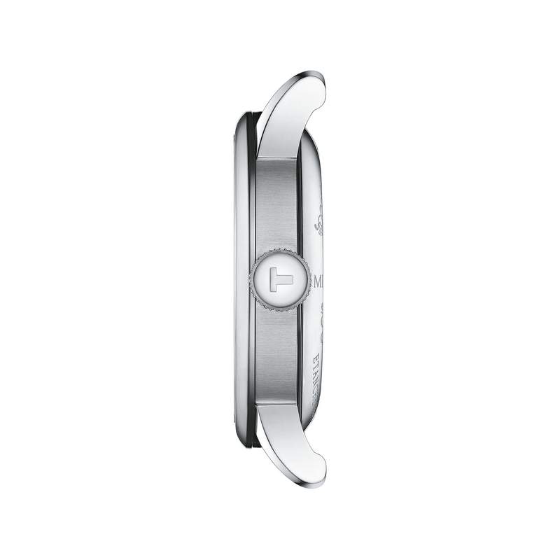 Montre TISSOT LE LOCLE POWERMATIC 80 OPEN HEART homme automatique cadran gris bracelet synthétique embossé façon alligator brun - vue 2