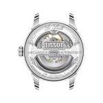 Montre TISSOT LE LOCLE POWERMATIC 80 OPEN HEART homme automatique cadran gris bracelet synthétique embossé façon alligator brun - vue 3