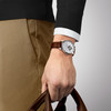 Montre TISSOT T-classic homme automatique, bracelet cuir synthétique brun - vue Vporté 1