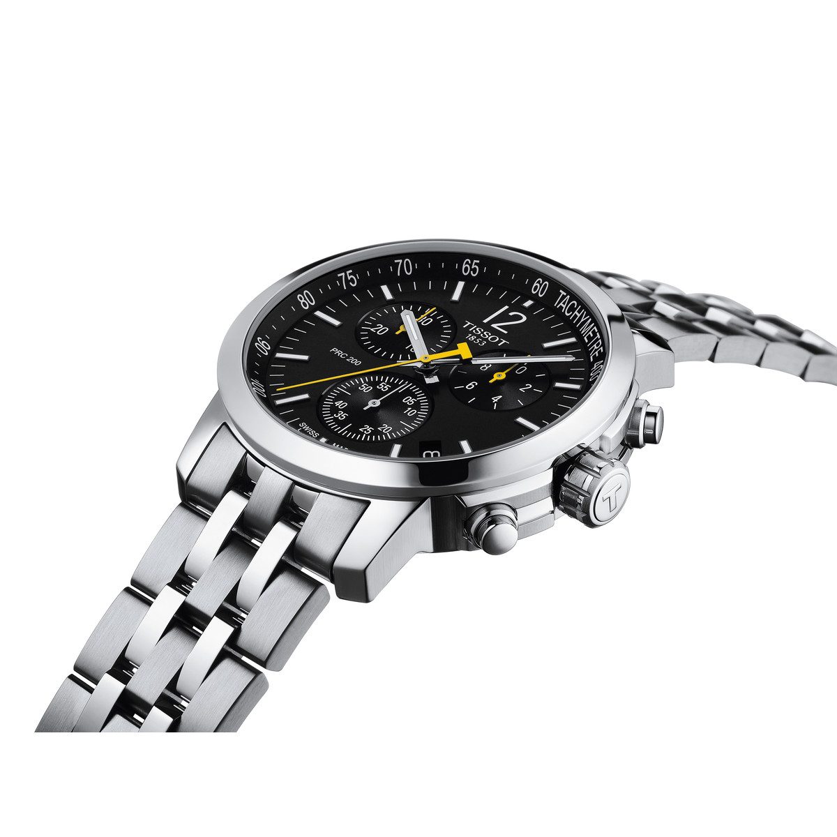 Montre TISSOT T-SPORT PRC 200 homme cadran noir bracelet acier inoxydable - vue D1