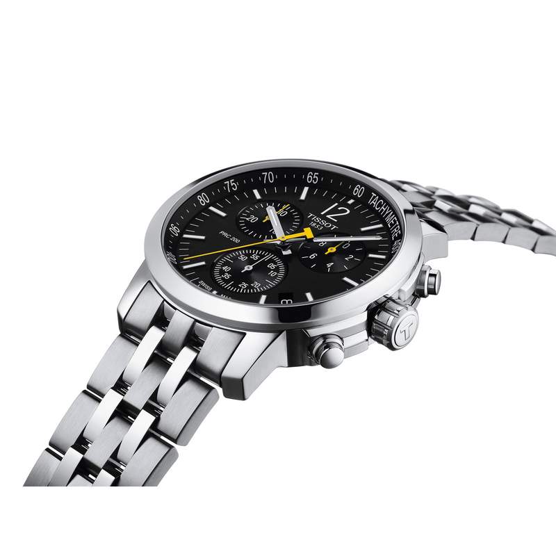 Montre TISSOT T-SPORT PRC 200 homme cadran noir bracelet acier inoxydable - vue D1
