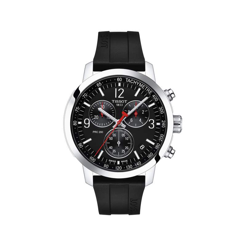 Montre TISSOT T-SPORT PRC 200 homme cadran noir bracelet caoutchouc noir - vue 1
