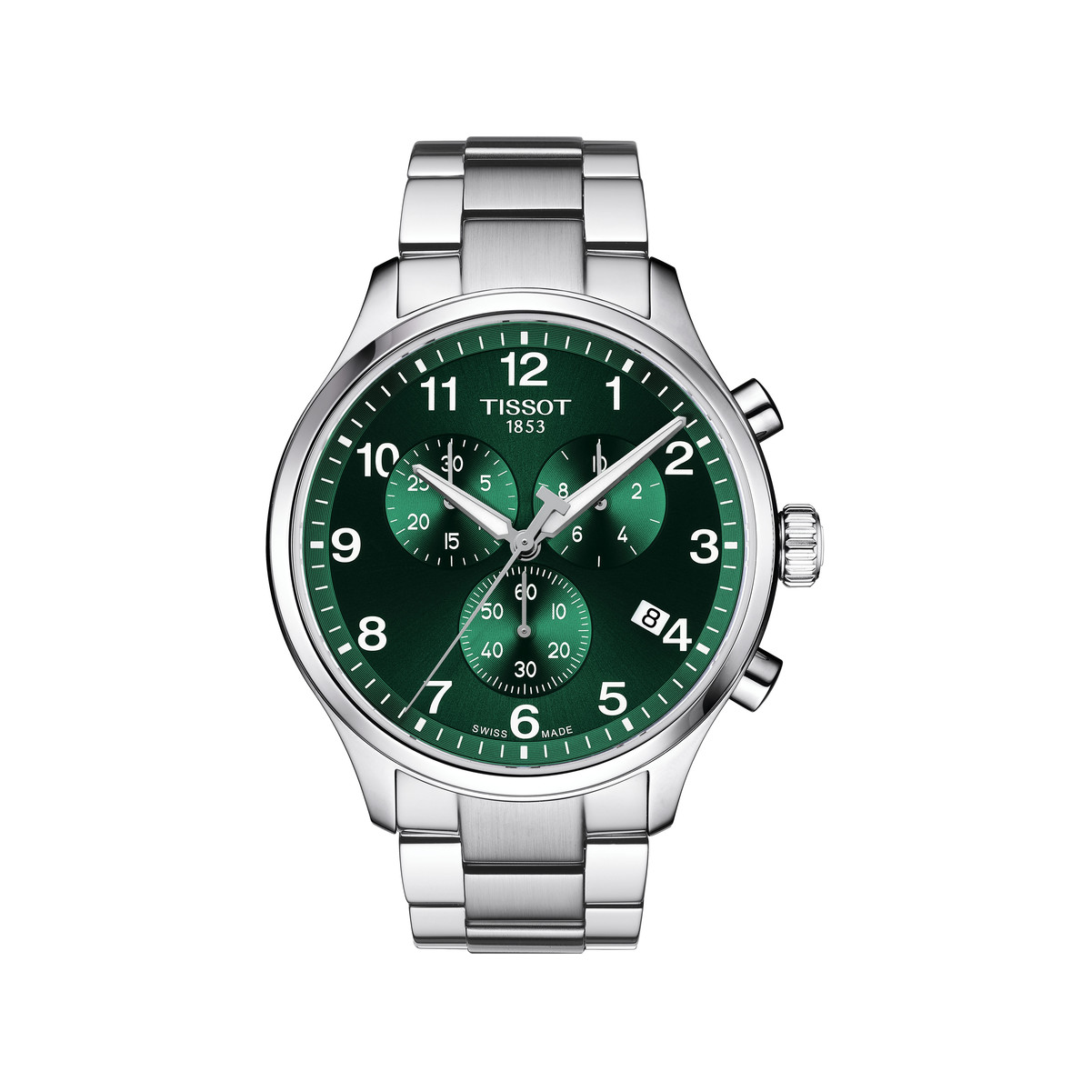 TISSOT T-SPORT CHRONO XL CLASSIC men's watch green dial stainless steel bracelet