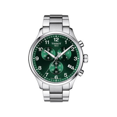 Montre TISSOT T-SPORT CHRONO XL CLASSIC homme cadran vert bracelet acier inoxydable