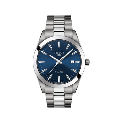 Montre TISSOT T-CLASSIC GENTLEMAN homme cadran bleu bracelet titane
