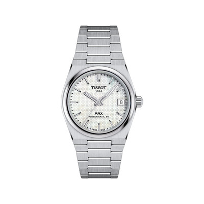 Montre TISSOT T-CLASSIC PRX POWERMATIC 80 mixte automatique cadran gris bracelet acier inoxydable