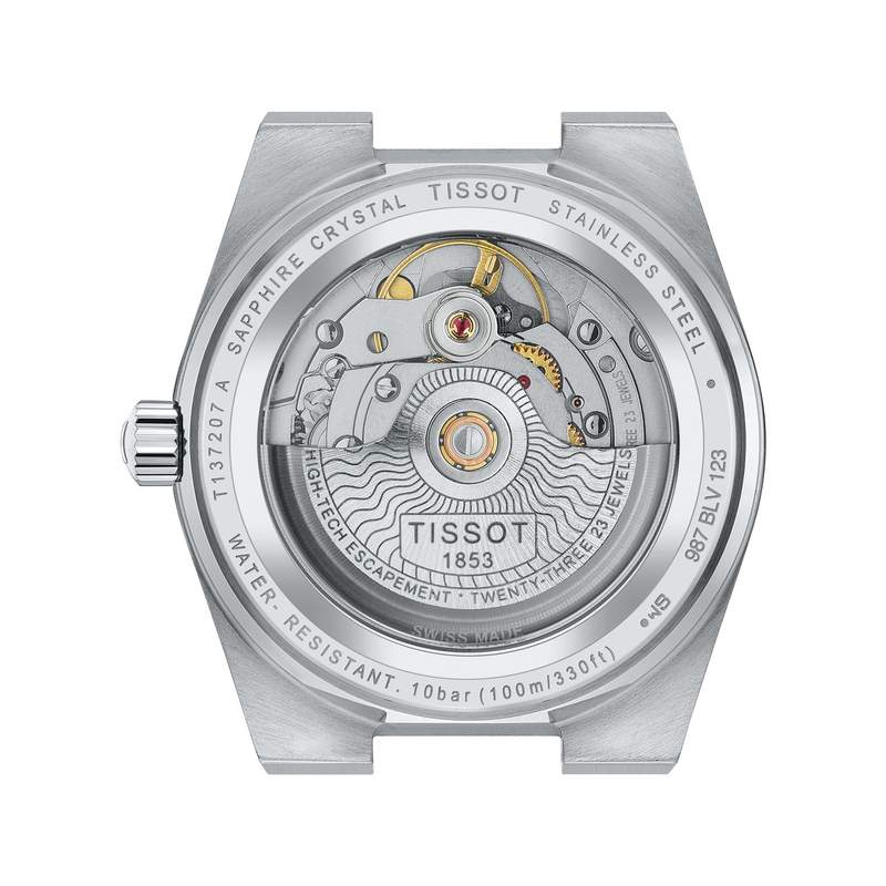 Montre TISSOT T-CLASSIC PRX POWERMATIC 80 mixte automatique cadran gris bracelet acier inoxydable - vue 3