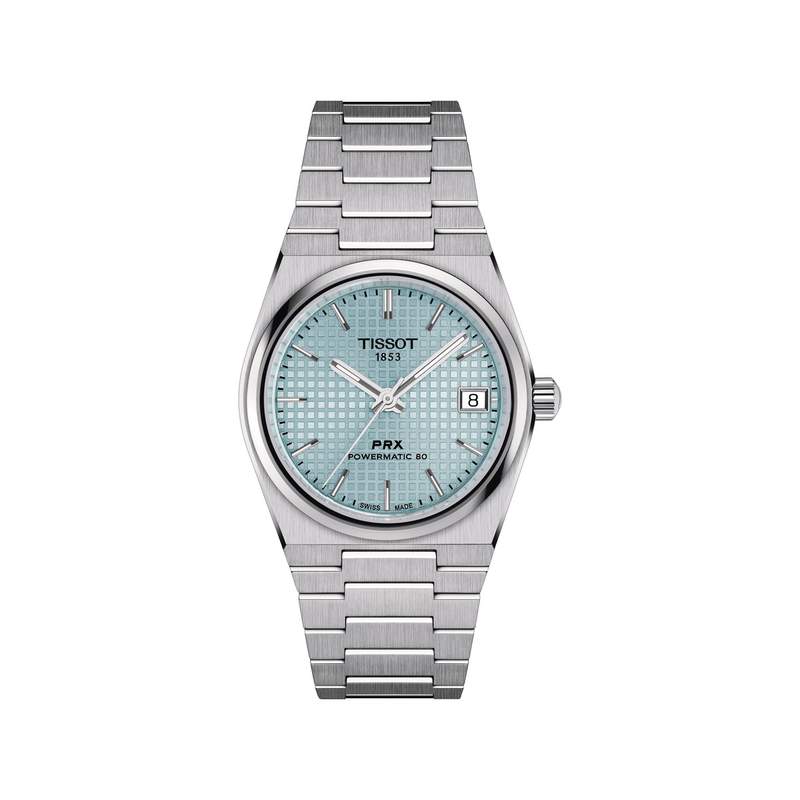 Montre TISSOT T-CLASSIC PRX POWERMATIC homme automatique, cadran belu clair bracelet acier inoxydable - vue 1
