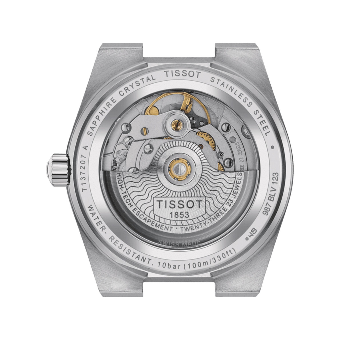 Montre TISSOT T-CLASSIC PRX POWERMATIC homme automatique, cadran belu clair bracelet acier inoxydable - vue 3