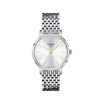 Montre TISSOT T-CLASSIC EVERYTIME mixte cadran gris bracelet acier inoxydable - vue 1