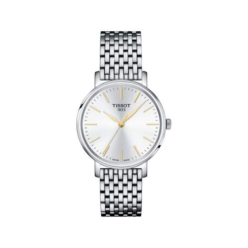 Montre TISSOT T-CLASSIC EVERYTIME mixte cadran gris bracelet acier inoxydable