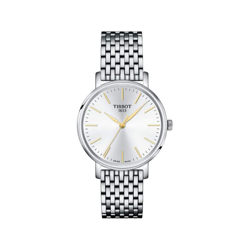 Montre TISSOT T-CLASSIC EVERYTIME mixte cadran gris bracelet acier inoxydable - vue 1