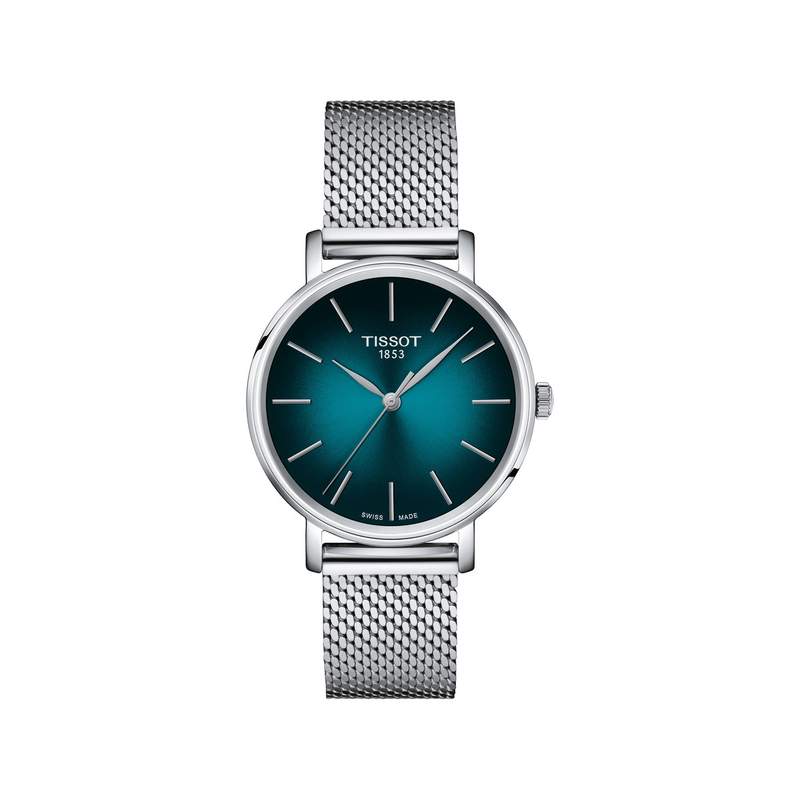 Montre TISSOT T-CLASSIC EVERYTIME mixte cadran bleu bracelet acier inoxydable - vue 1