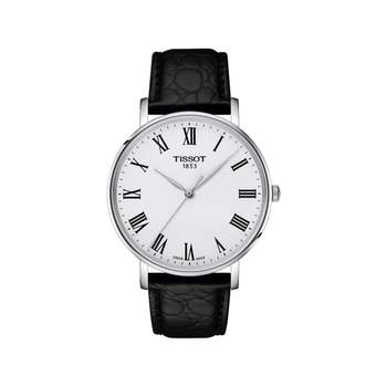 TISSOT T-classic herenhorloge met zwarte leren band