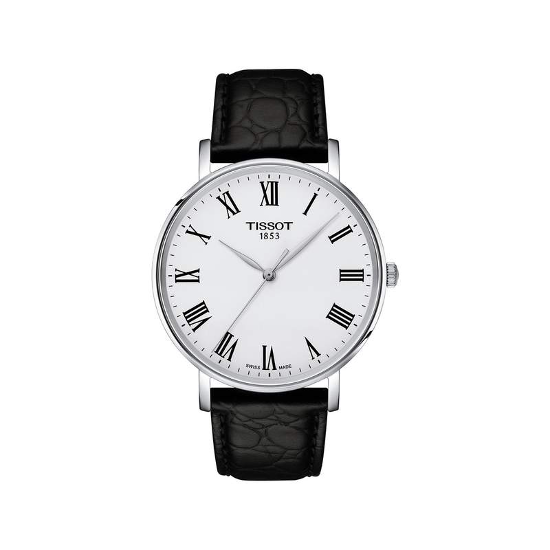 Montre TISSOT T-classic homme bracelet cuir noir - vue 1