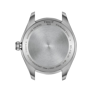 TISSOT T-CLASSIC PR100 gemengde grijze wijzerplaat roestvrij stalen armbandhorloge