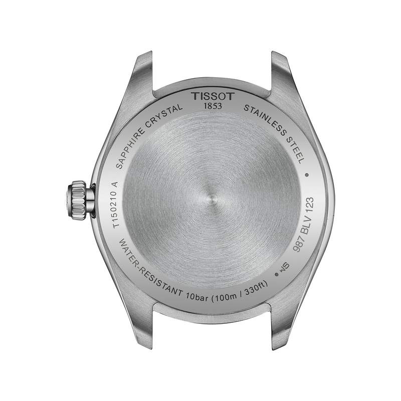 Montre TISSOT T-CLASSIC PR100 mixte cadran noir bracelet acier inoxydable - vue 3