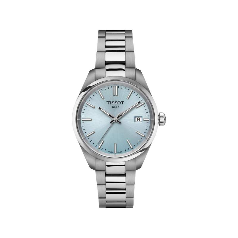 Montre TISSOT T-CLASSIC PR100 mixte cadran bleu bracelet acier inoxydable - vue 1