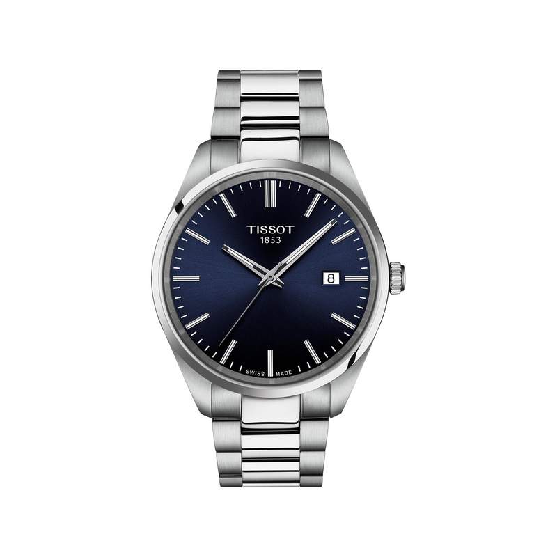 Montre TISSOT T-CLASSIC PR100 homme cadran bleu bracelet acier inoxydable - vue 1