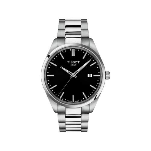 Montre TISSOT T-CLASSIC PR100 homme cadran noir bracelet acier inoxydable
