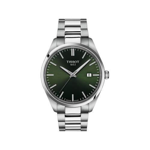 Montre TISSOT T-CLASSIC PR100 homme cadran vert bracelet acier inoxydable