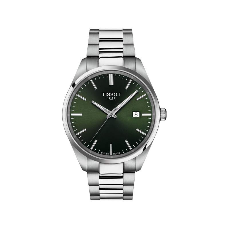 TISSOT T-CLASSIC PR100 Men's Watch with Green Dial and Stainless Steel Strap - View 1