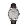 Montre TISSOT T-CLASSIC PR100 homme cadran gris bracelet cuir brun - vue V1