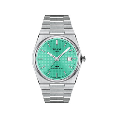 Montre TISSOT T-CLASSIC PRX POWERMATIC 80 homme automatique cadran vert bracelet acier inoxydable