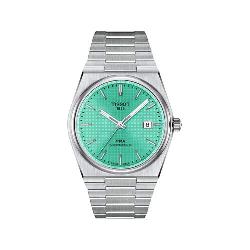 Montre TISSOT T-CLASSIC PRX POWERMATIC 80 homme automatique cadran vert bracelet acier inoxydable