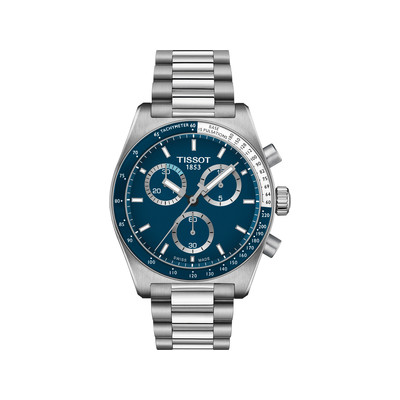 Montre TISSOT T-SPORT PR516 homme cadran bleu bracelet acier inoxydable - vue 1