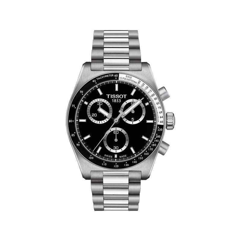 Montre TISSOT T-SPORT PR516 homme cadran noir bracelet acier inoxydable - vue 1