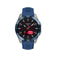 Montre TISSOT T-TOUCH CONNECT SOLAR SPORT homme cadran noir bracelet silicone bleu