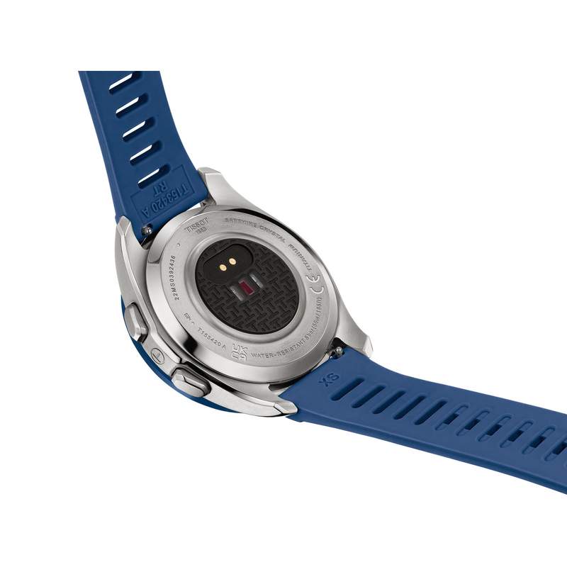 Montre TISSOT T-TOUCH CONNECT SOLAR SPORT homme cadran noir bracelet silicone bleu - vue D2