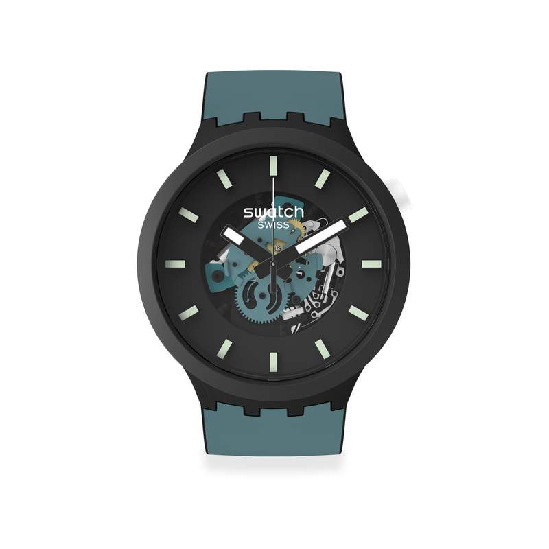 Montre SWATCH Big bold bioceramic Night trip homme bracelet silicone noir - vue 1
