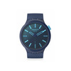 Montre SWATCH Big bold biosourced Indigo glow  homme bracelet matériau biosource bleu - vue V1