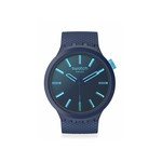 Montre SWATCH Big bold biosourced Indigo glow  homme bracelet matériau biosource bleu - vue 1
