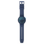 SWATCH Big bold biosourced Indigo glow men's watch strap biosource material blue - view D1
