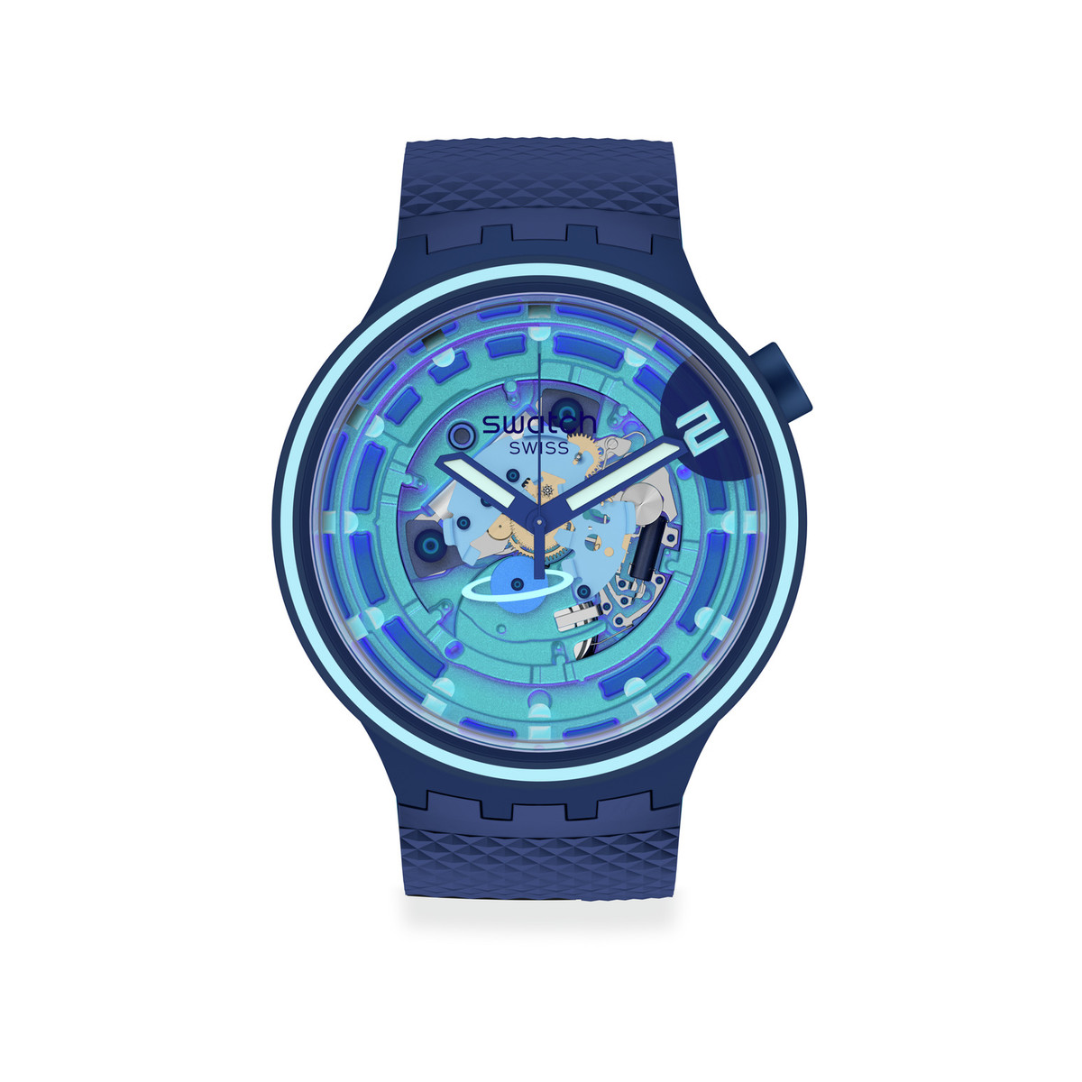 Montre SWATCH Big bold second home homme bracelet silicone bleu