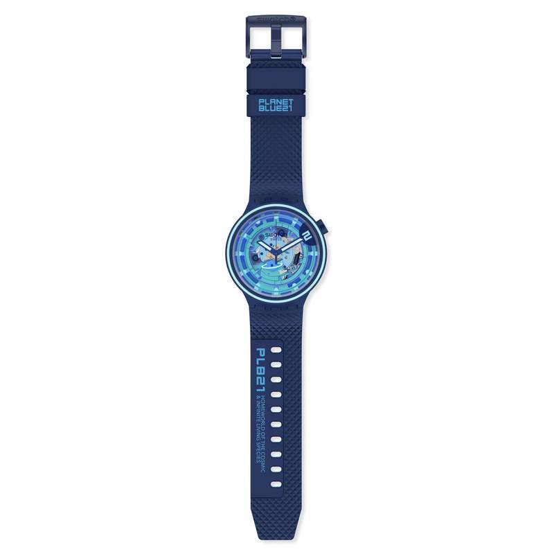 Montre SWATCH Big bold second home homme bracelet silicone bleu - vue D1