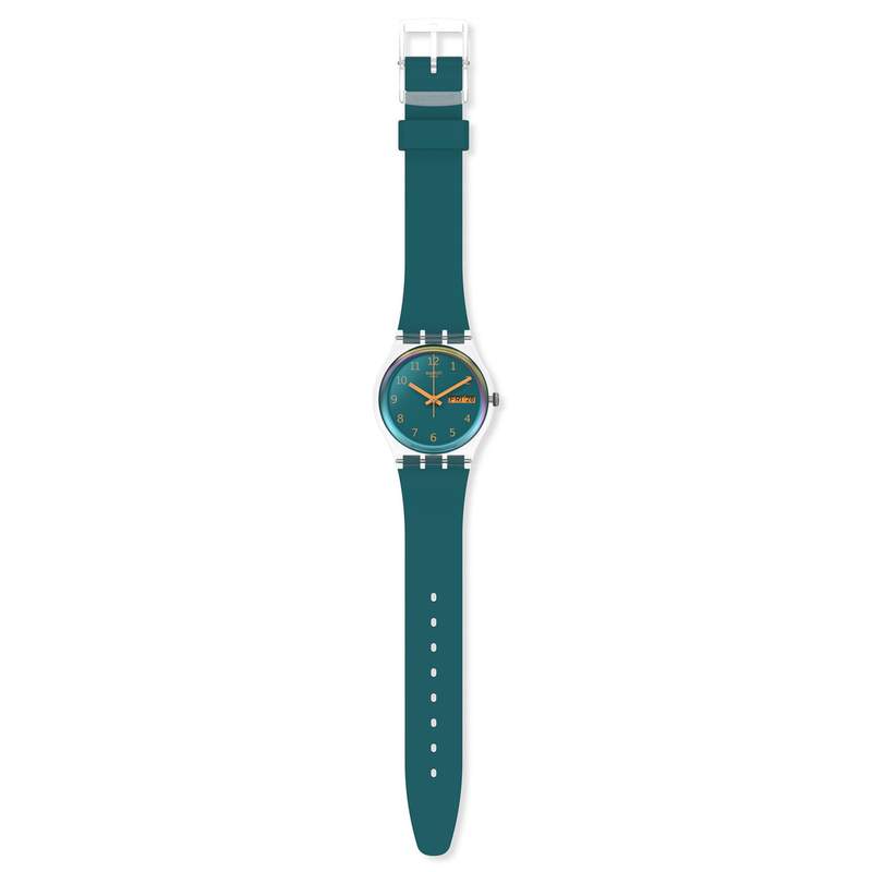 Montre SWATCH Gent biosourced Blue away homme bracelet matériau biosourcé bleu - vue D1